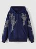 2024 new product ultra-clear hollow national style moire cross zipper sweater casual comfortable jacket cardigan sweater women