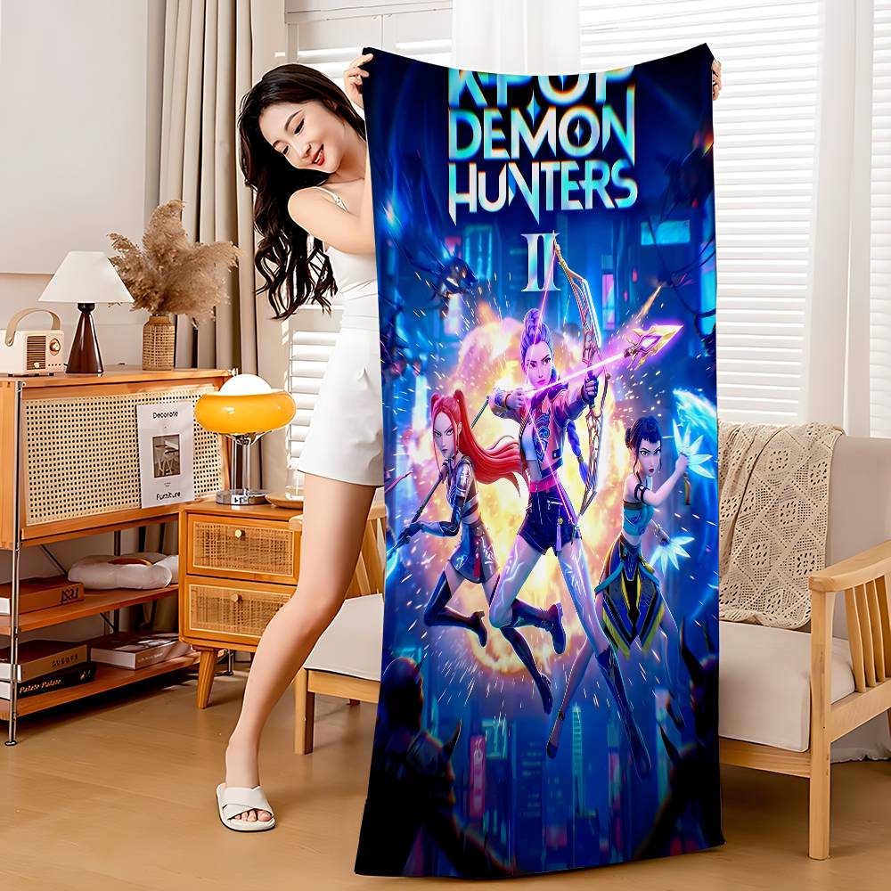 KPOP D-Demon H-Hunters Большие Микрофибровые Пляжные Полотенца Быстросохнущее Полотенце Песчаные Пляжные Полотенца Полотенце для Бассейна для Путешествий Бассейн Йога