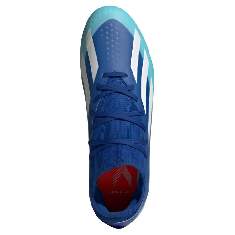 adidas X Crazyfast.3 Круглый носок Шнуровка AG (Резиновый короткий стержень) Легкие футбольные бутсы Унисекс Футбольные бутсы Синие Белые IG7652