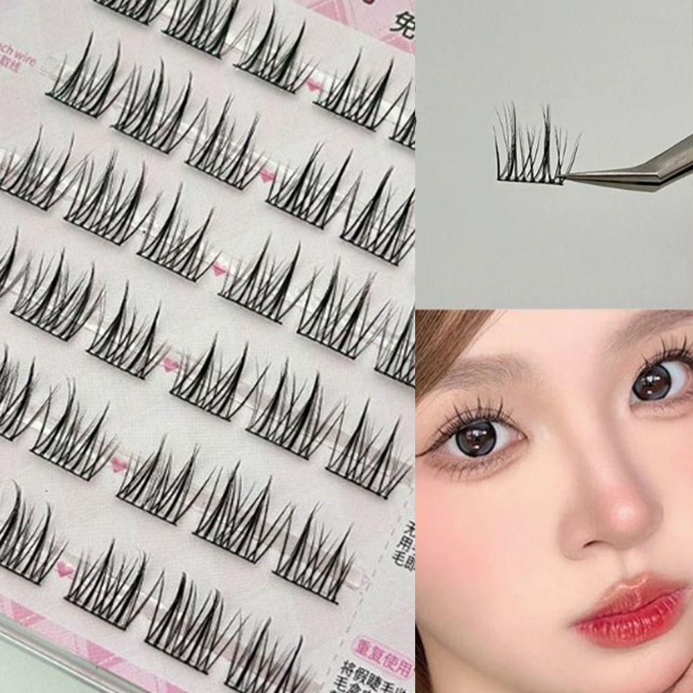 6 рядов самоклеящихся ресниц без клея, отдельные ресницы, высокое качество, мягкие пучки ресниц для айдолов