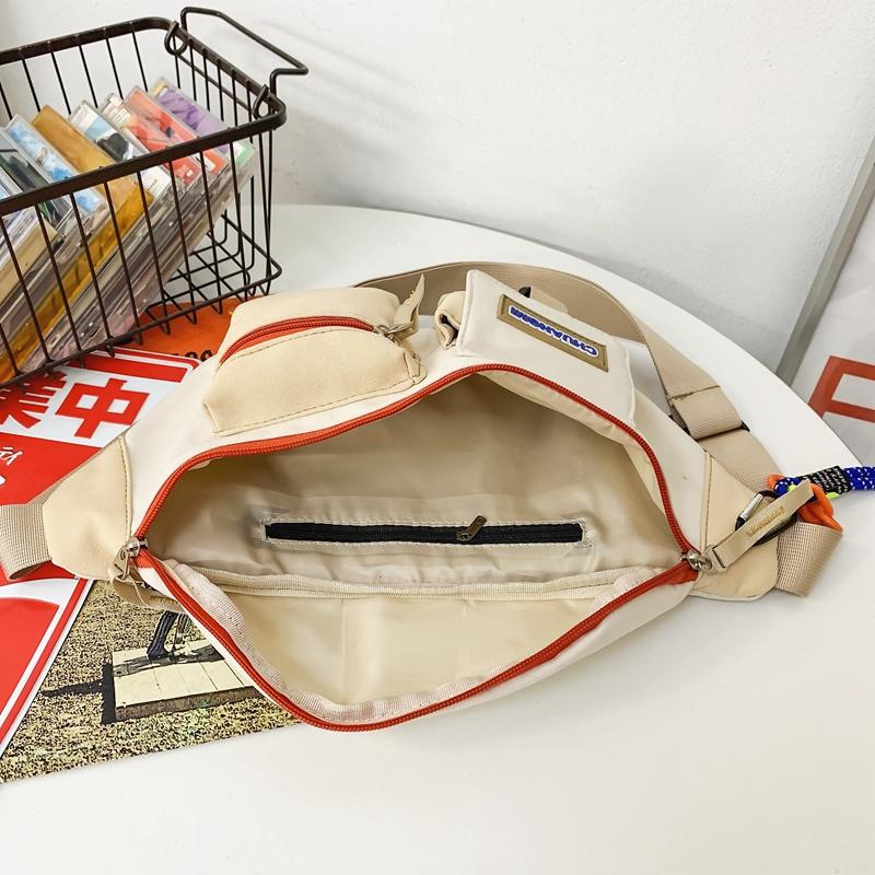 Colorblock Shoulder Crossbody Bag Sports Chest Bag Casual Small Satchel Bag For Men