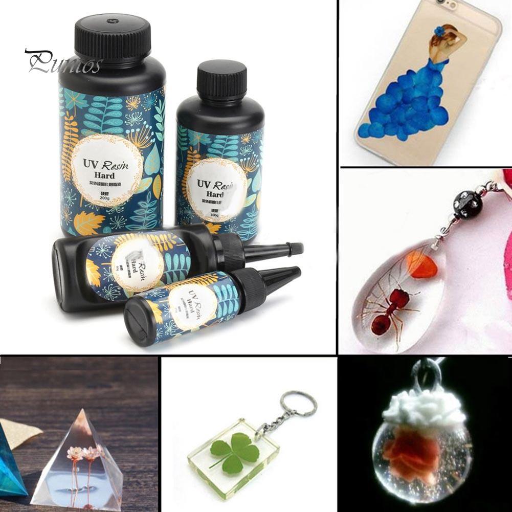 Puntos 10/15/25/60/100/200 г УФ-смола твердый клей ультрафиолетовый прозрачный светодиодный DIY инструменты