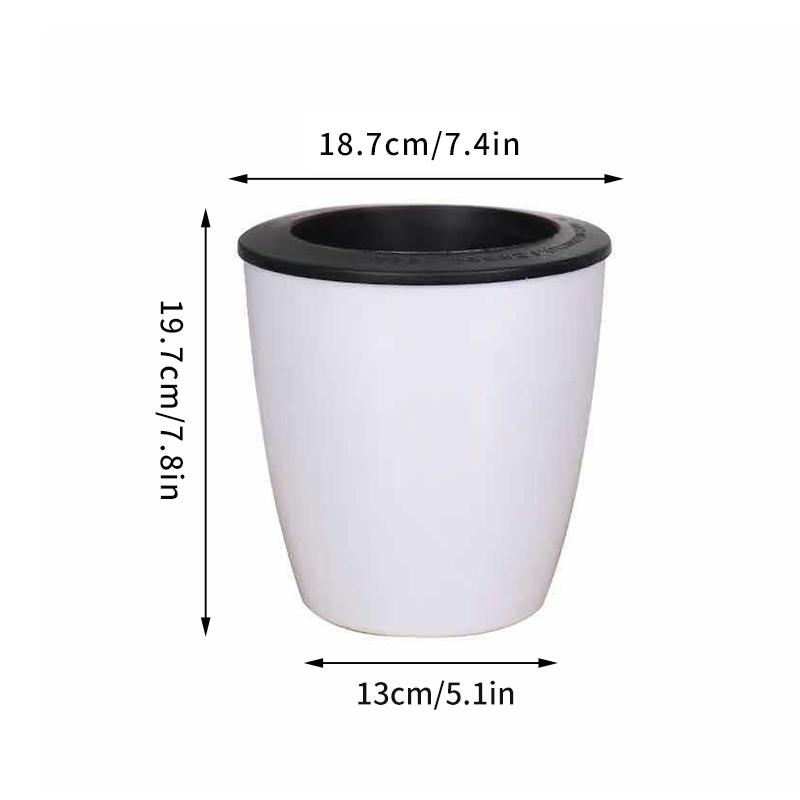 Double-layer Round Flowerpot Lazy Flower Pots Hydroponic Plastic Flowerpot Self Watering Flower Pot Water Absorption Planter
