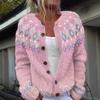 Women's Cardigan Colour Blocked Loose Fashion Knitted Pullover Luxurious Relaxed-fit Slimming and Versatile Top