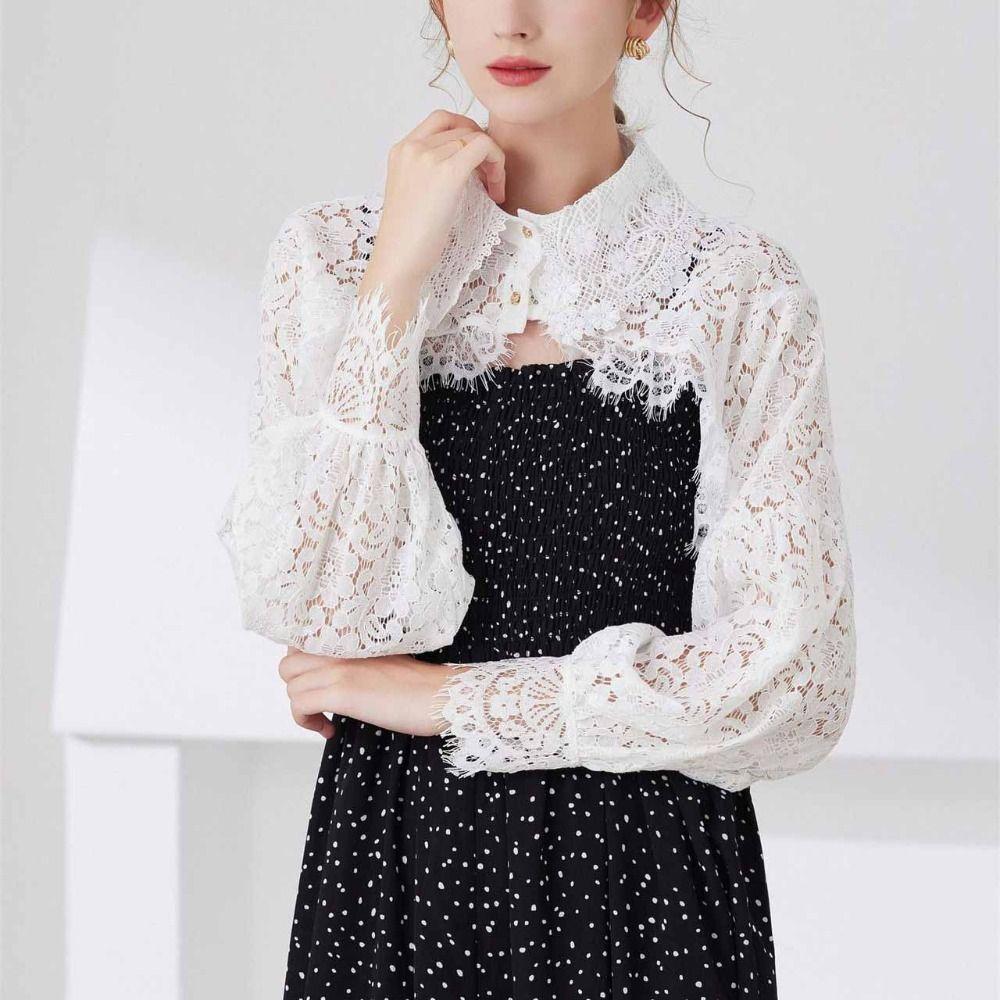 Chiffon False Collar Lace Loose Top Coat Cute Clothes Accessories Girl