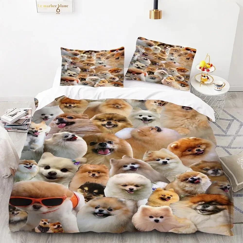 Cute Cartoon Dogs Animal 3D Duvet Cover Bedding Set Comforter Linen Pillowcases Quilt Cover Home Decor Single Double Twin