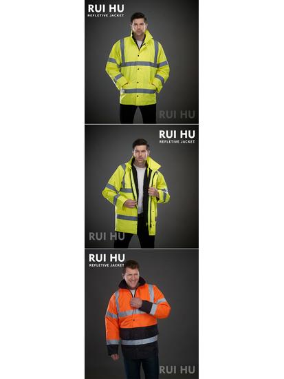 Custom Waterproof Reflective Safety Jacket for Autumn and Winter