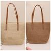 Zipper Beach Bag Bohemian Style Raffia Shoulder Bag Simple Weave Straw Tote Bag  Shopping