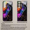 2D чехол для телефона Samsung S26 S25 S24 S23 S22 S21 S20 A55 A54 с золотой окантовкой и жидким узором, защитная крышка из закаленного стекла