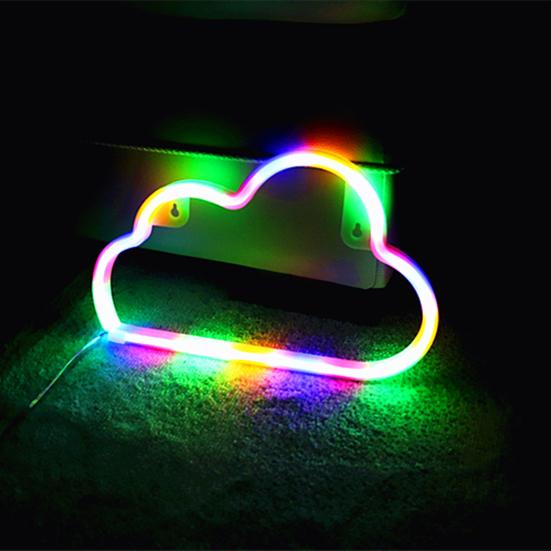 Cloud Shape Home Decoration LED Colorful Rainbow Neon Sign Light Lamp for Room