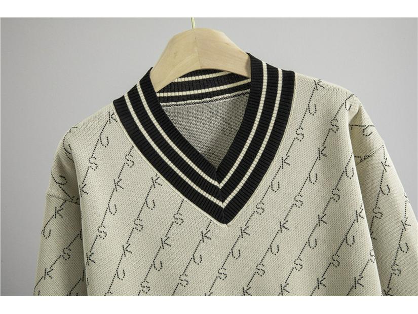 Женский осенне-зимний комплект в полоску: вязаный свитер и брюки-палаццо - стиль «маленький аромат», повседневная спортивная одежда