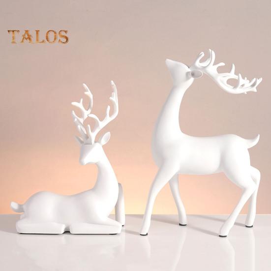 2 шт. настольный орнамент оленя смоляные фигурки оленя стоящего оленя и лежащего оленя скульптура для домашнего офиса стол декор