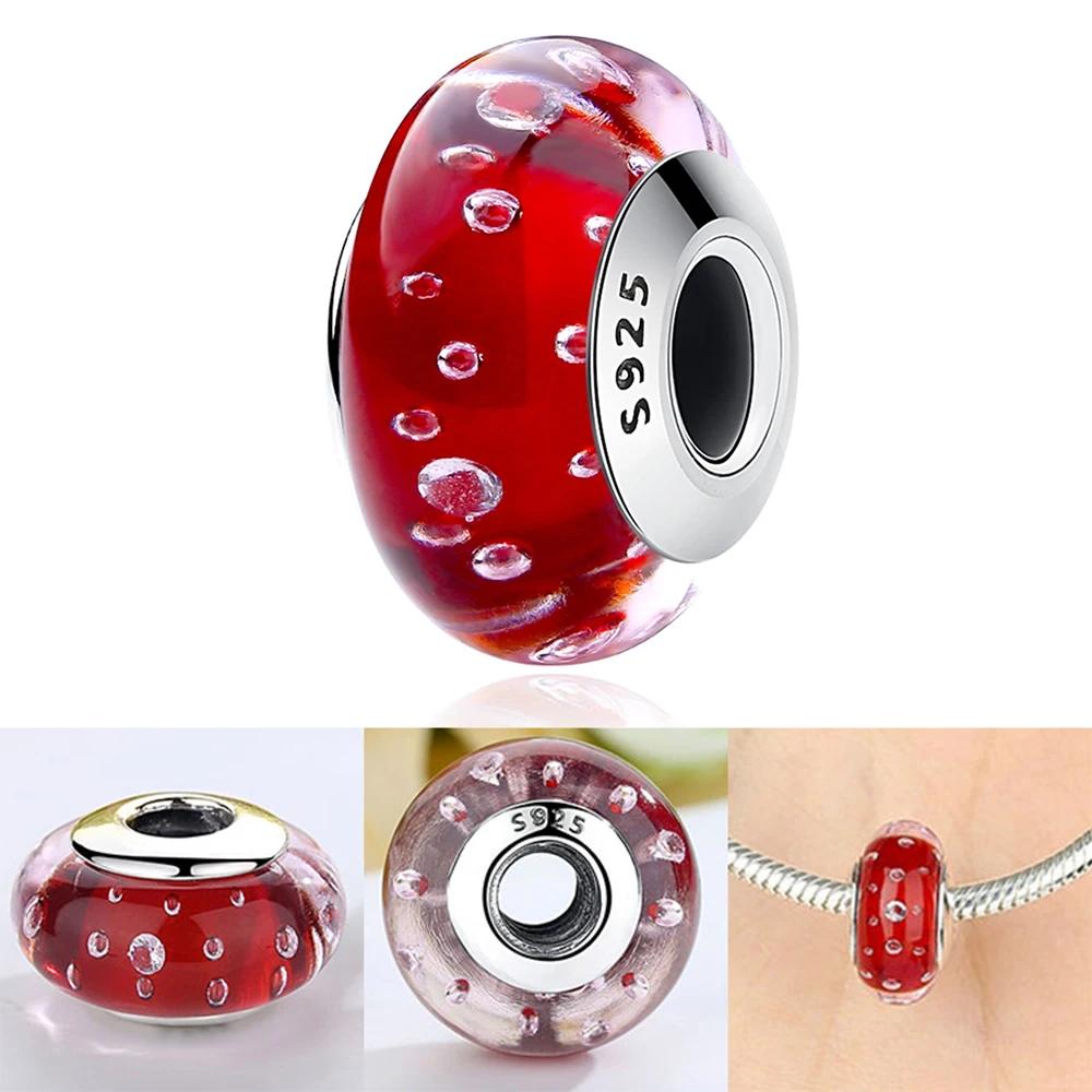 Новый Медный Красочный Цветок Муранское Стекло Шарм Подходит Оригинальный Браслет Ожерелье Сердце Муранское Стекло Сделай Сам Изысканные Ювелирные Изделия