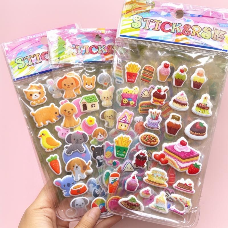Non Toxic 3D Puffy Cartoon Stickers With Cute Animal Food Patterns Perfect For Kids Diy Crafts Scrapbooking Diary Decor