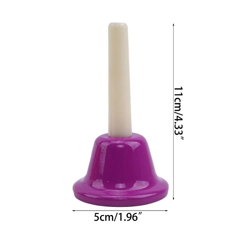 Набор разноцветных ручных колокольчиков, 8 нот, музыкальные колокольчики, подарок для малышей, детей, детей