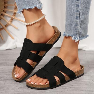 Новые женские шлепанцы слипоны, плоские, для улицы, повседневные, больших размеров, легкие, для ежедневной носки, элегантные шлепанцы на платформе, слайды для женщин