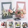 Double Sided Water Proof Kraft Paper Portable Flower Basket Bouquet Handle Gift