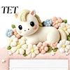 86 Type Socket Protective Covers 4Pcs Felt Switch Plate Cover, Cute Pony Light Sticker, Decorative Home Accents for Walls Self?Adhesive Protector,