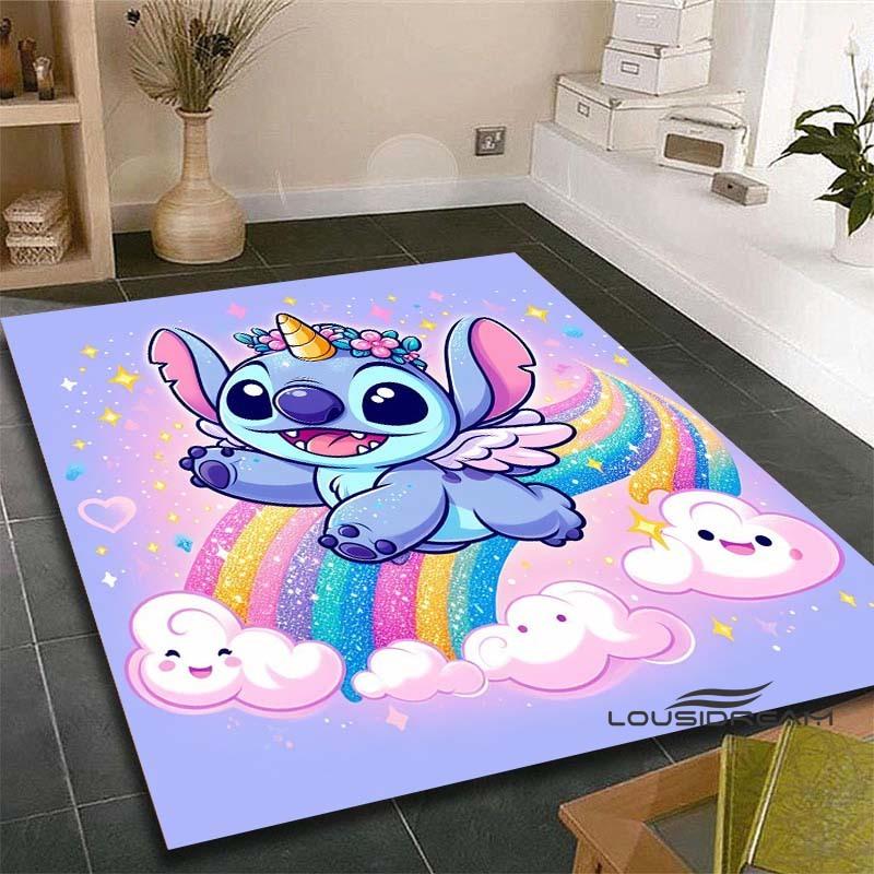 3D cartoon sci-fi movie (Stitch) rug, suitable for living rooms, children's rooms, bedrooms, sofas, doormats, and other home déc
