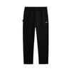 Mid Waist Loose Fit Knitted Sports Pants Men Bottoms Black AKLUE53-1