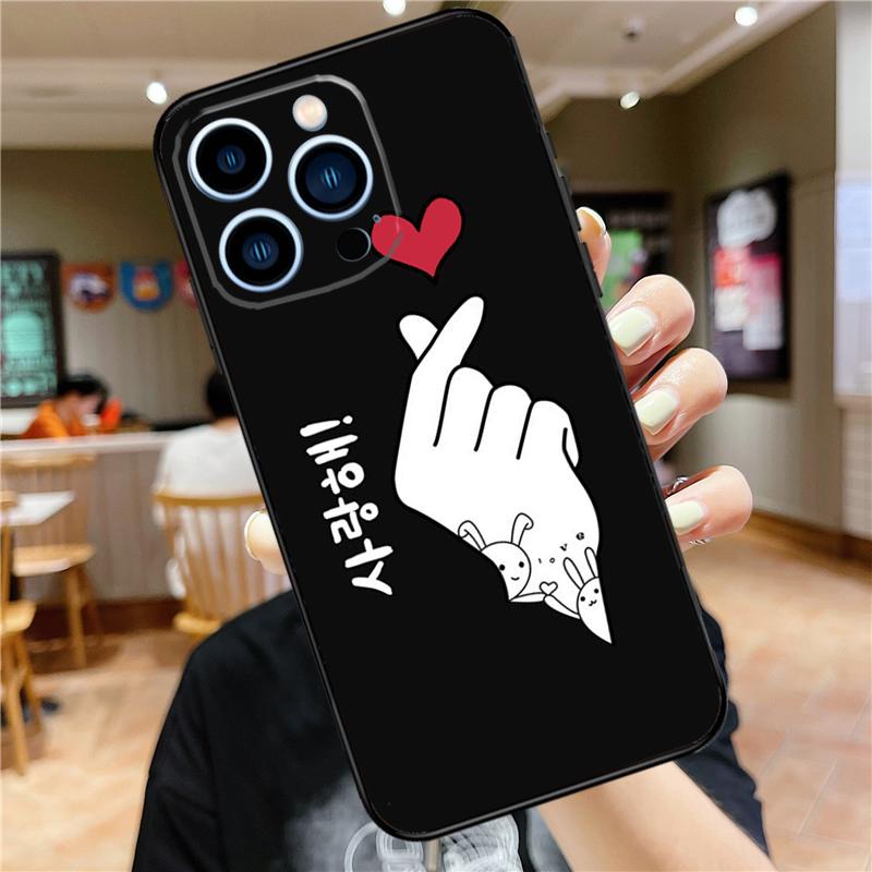 Чехол Kpop Жест Сердце Пальцами Для iPhone 16 15 11 12 13 14 Pro Max XS XR X 7 8 Plus 12 13 Mini Мягкая Крышка