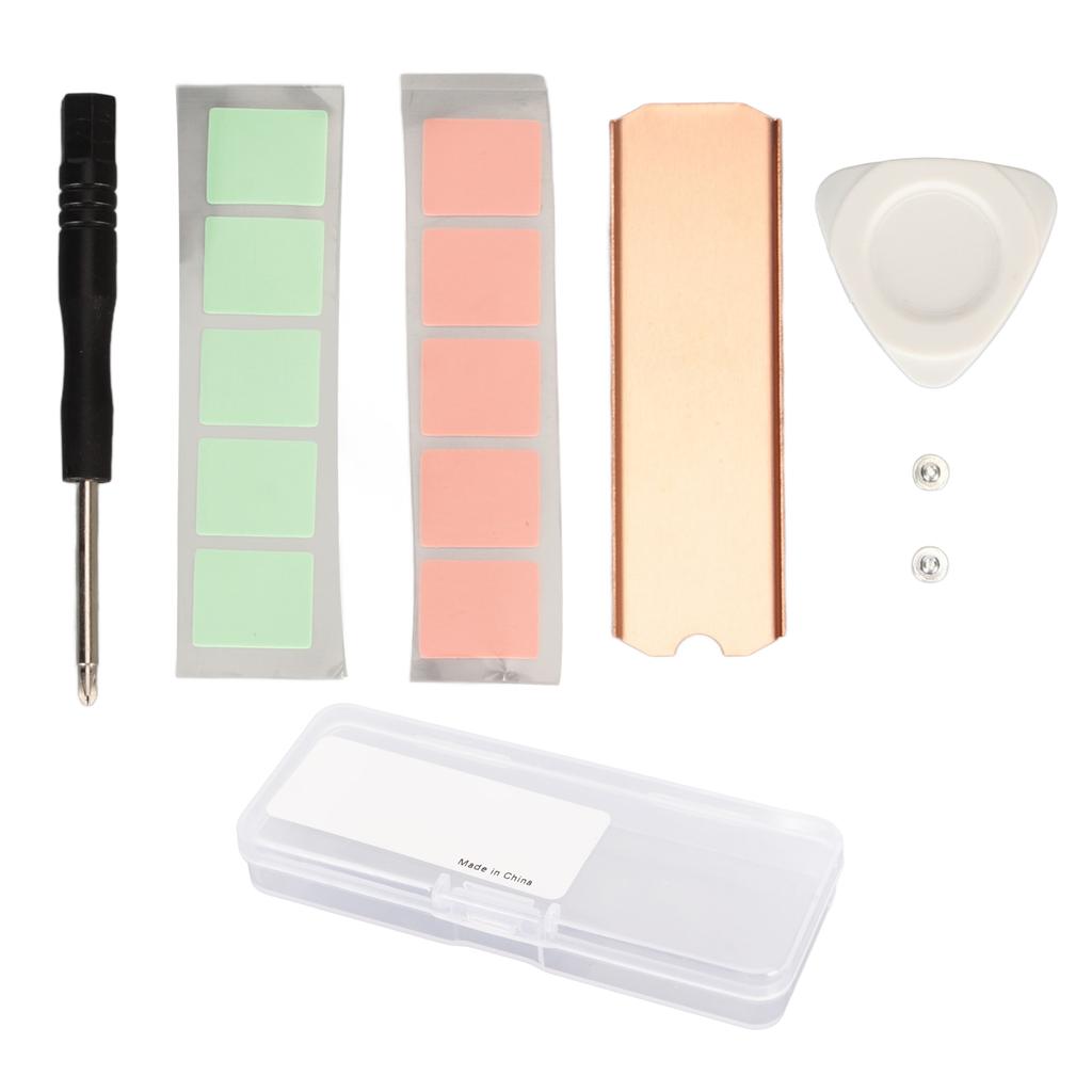 M.2 2280 SSD Copper Heat Sink Stable Rustproof Hard Disk Heat Sink with Silicone Thermal Pad for
