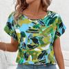 Fashion Women Colour Personality Graffiti Print T Shirt Funny Casual O-neck Short Sleeves T-shirt Summer Female Tee Shirt