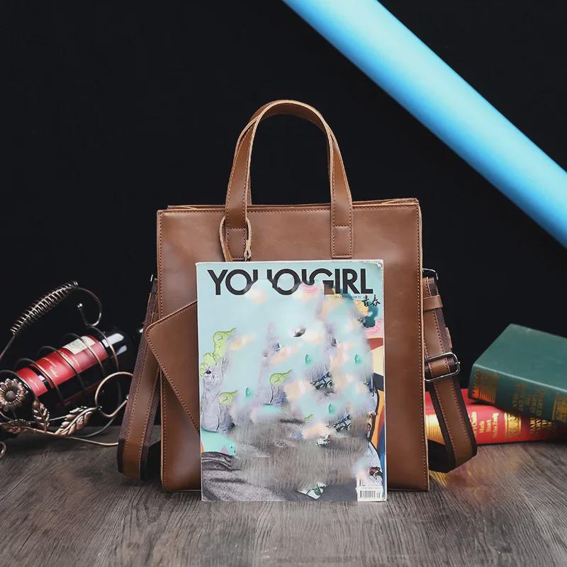 Мужская кожаная сумка через плечо Crazy Horse в стиле ретро – многофункциональная сумка-мессенджер и тоут с большой вместимостью