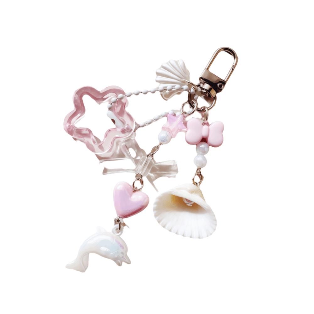 Conch Ocean Series Keychain Multi-Charm Bag Charm High-End Starfish Key Ring Vacation
