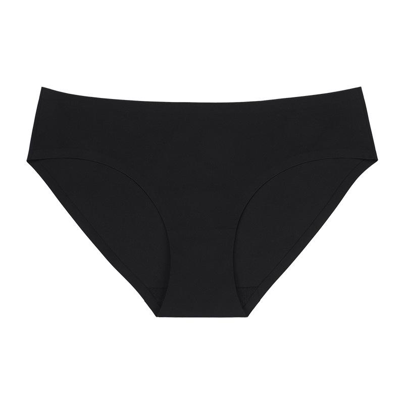 Plus Size Seamless Ice Silk Breathable Women's Sport Briefs with Cotton Crotch