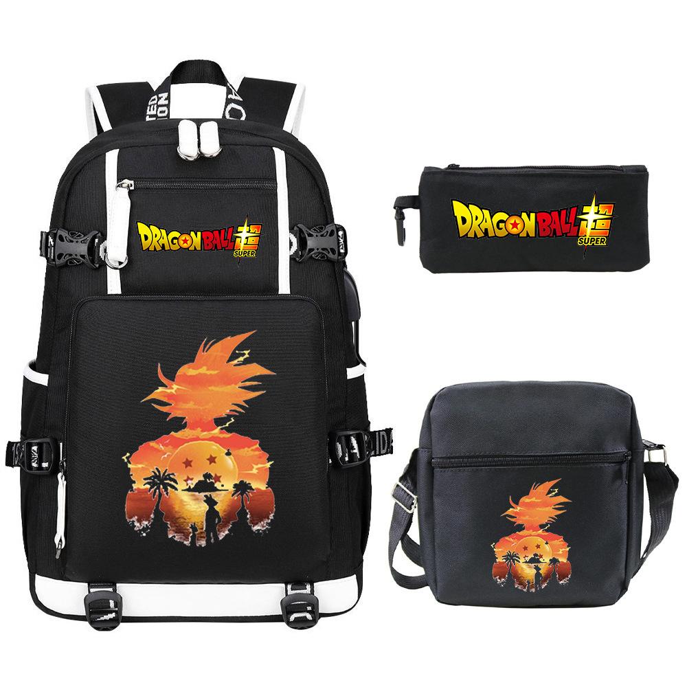 Large Capacity Universal Backpack Stylish Printed Anime School Bag Set for Students