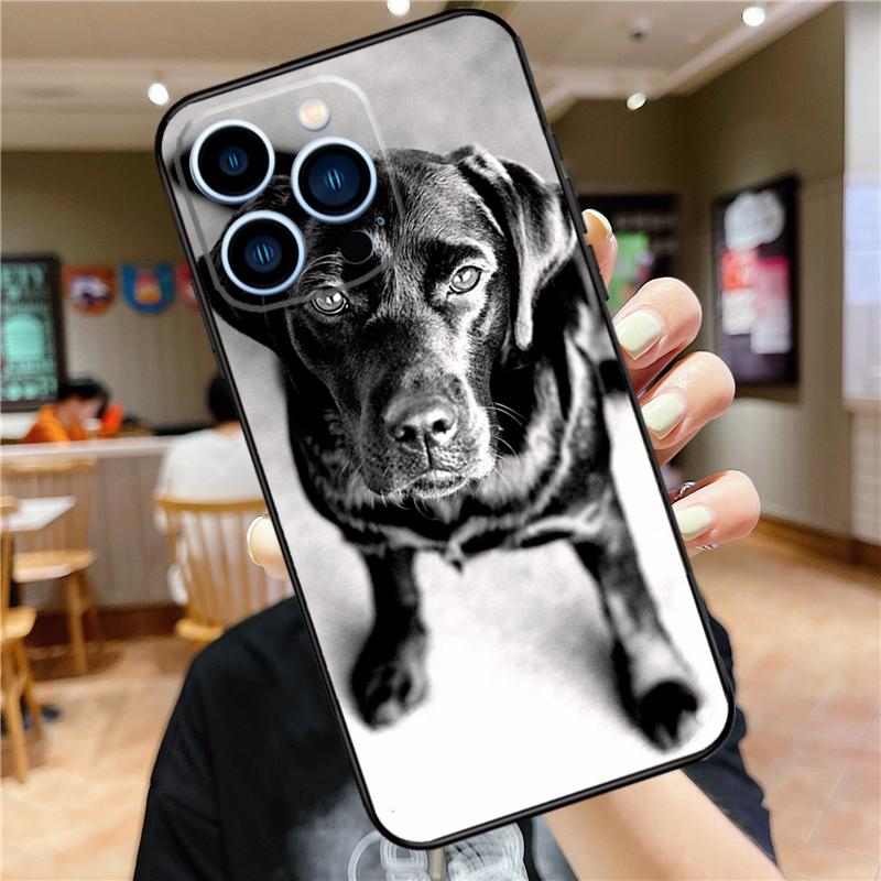 Black Labrador Dog Phone Case For iPhone 15 13 12 11 14 Pro Max Mini X XR XS Max SE 2020 2022 7 8 15 Plus Cover