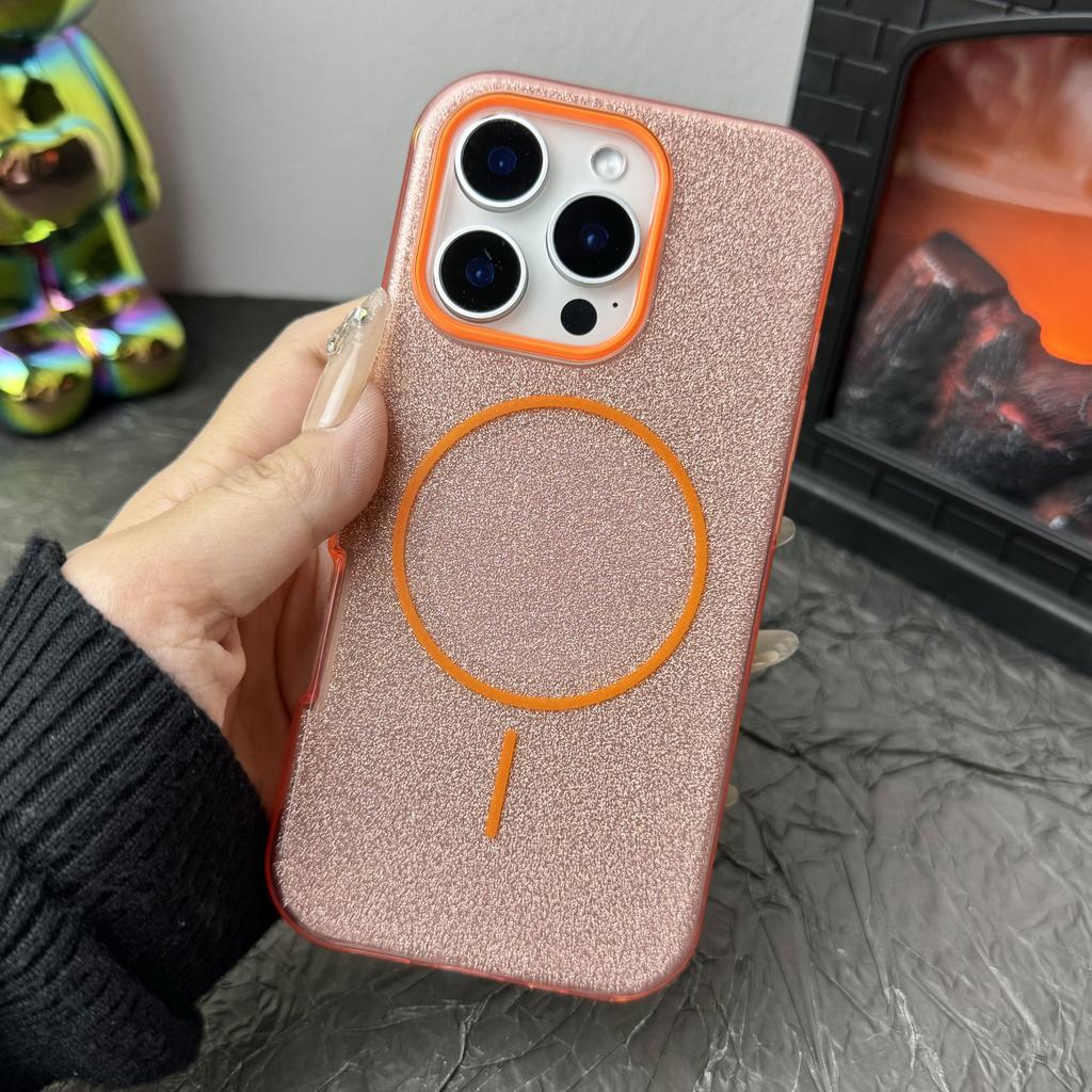 3-в-1 Чехол для телефона с блестками и прозрачный Для iPhone 17 Pro Max Air 15 14 Plus 11 12 13 16 Pro Для Magsafe Беспроводная зарядка Защитная крышка