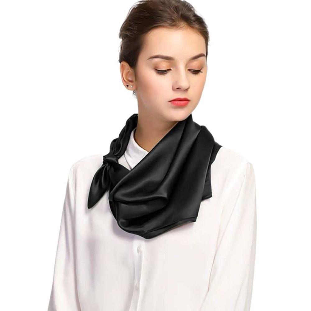 90cm Satin Silk Scarf Soft Head Scarf Luxury Square Neck Scarves Ladies/Girls
