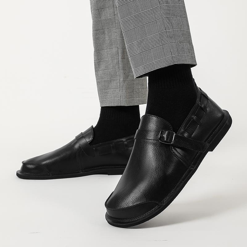 Retro Style Men Loafers Leather Casual Shoes Handmade Moccasins Breathable Mens Driving Shoes Comfort Man Slip On Flats