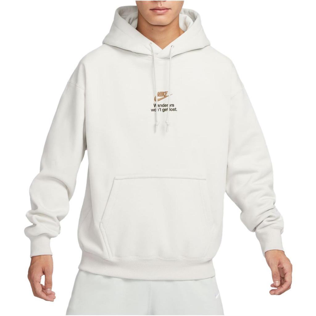 Nike Мужская толстовка с вышитым буквенным логотипом на флисовой подкладке Light-Bone FV4024-072