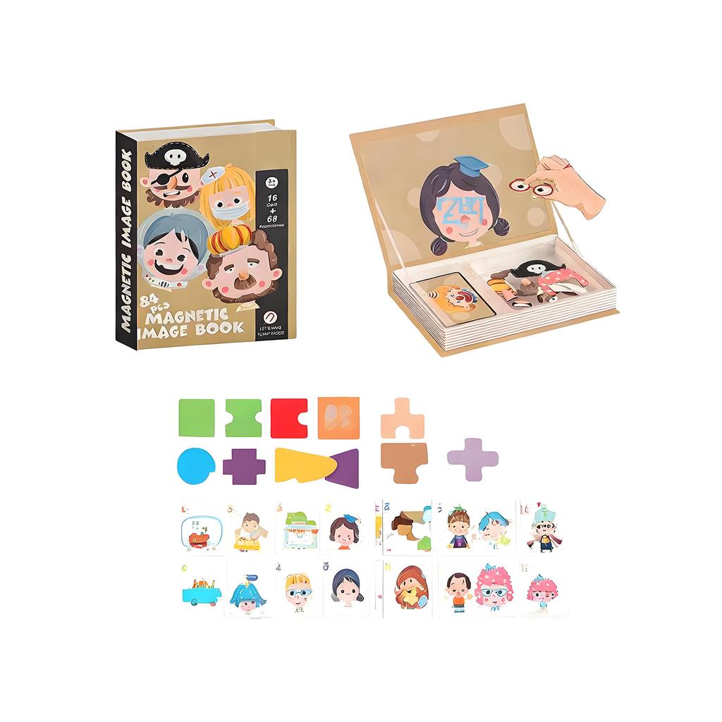8 стилей DIY развивающая магнитная книга-пазл для младенцев и малышей, магнитные наклейки, игрушка для раннего развития, подарок