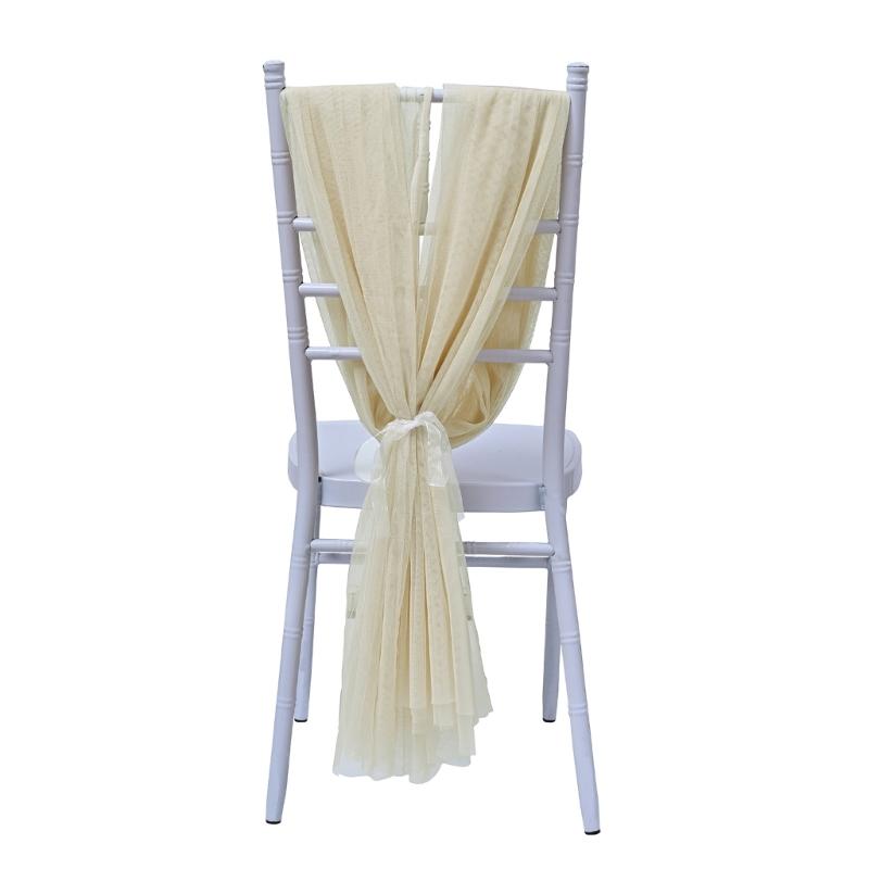 Wedding Chair Sashes Tulle Wedding Aisle Back Side Decorations Sheer Tulle Fabric For Wedding Props