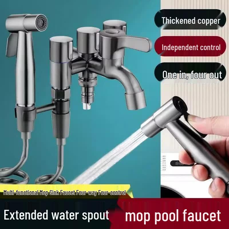 PKSUKB One-In, Three-Out Angle Valve Faucet Set