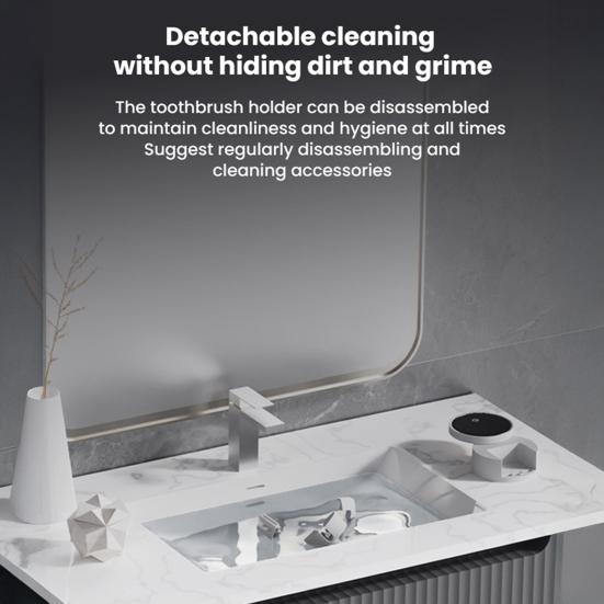 УФ-дезинфицирующее средство для зубных щеток с автоматическим датчиком открытия/закрытия крышки со светодиодным дисплеем, USB-аккумулятором, настенным держателем для электрической зубной щетки для ванной комнаты