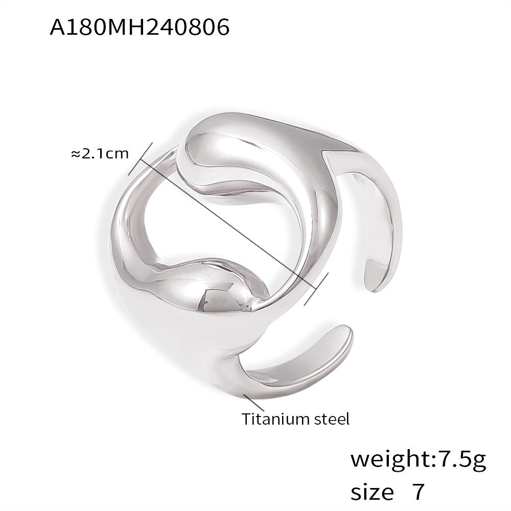 Двойное полое круглое кольцо с каплей воды 18-каратное золотое титановое стальное разомкнутое кольцо ювелирные изделия