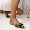 Мода 2024 года, новая весна-лето, уличная, сексуальная, элегантная, с бабочкой, модная женская обувь с леопардовым принтом, женские каблуки, максимальный размер 42