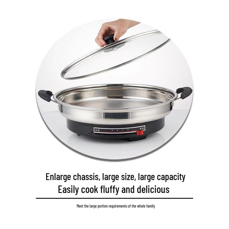 Enhanced Large-Capacity Stainless Steel Electric Pancake Frying Pan