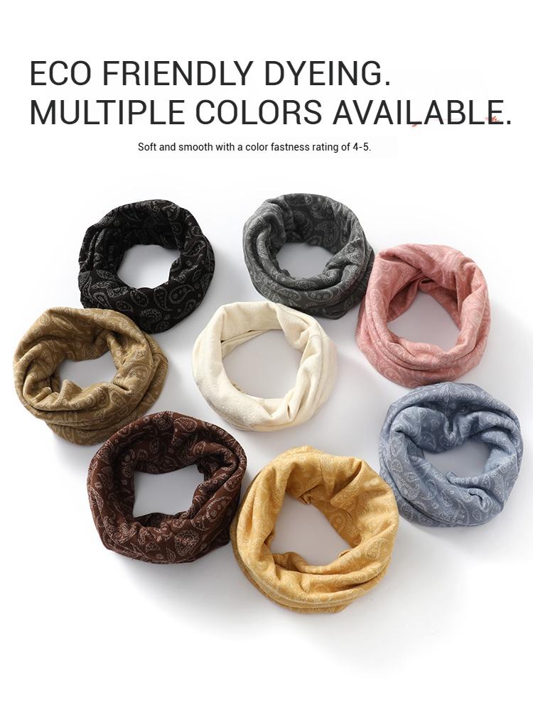 Thick Pure Cotton Paisley Snood Neck Gaiter Winter Double Layers Unisex Tube Scarf Neck Warmer Cowl Collar Loop Outdoor Skiing
