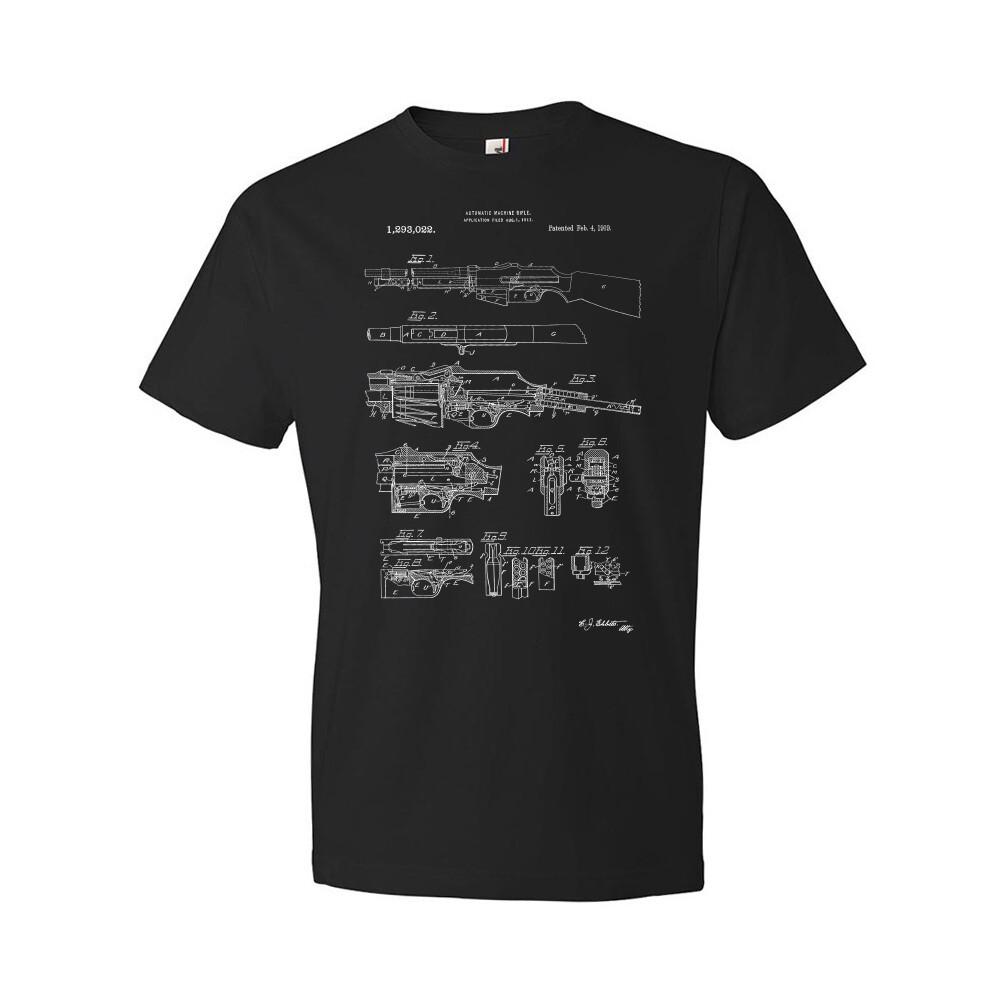 Automatic Rifle Patent Shirt Military Gifts WW2 Shirt Rifle Blueprint Fun Shirts