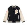 Li Ning Badfive Letter Print Knitted Baseball Jacket Men Jackets Black Fog-Khaki AFMT015-2