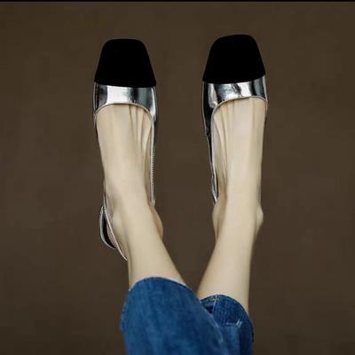 Элегантные женские босоножки с закрытым носком и низким каблуком, летние новинки 2025 года, роскошные туфли из кожи разных цветов на плоской подошве Sandalias De Mujer