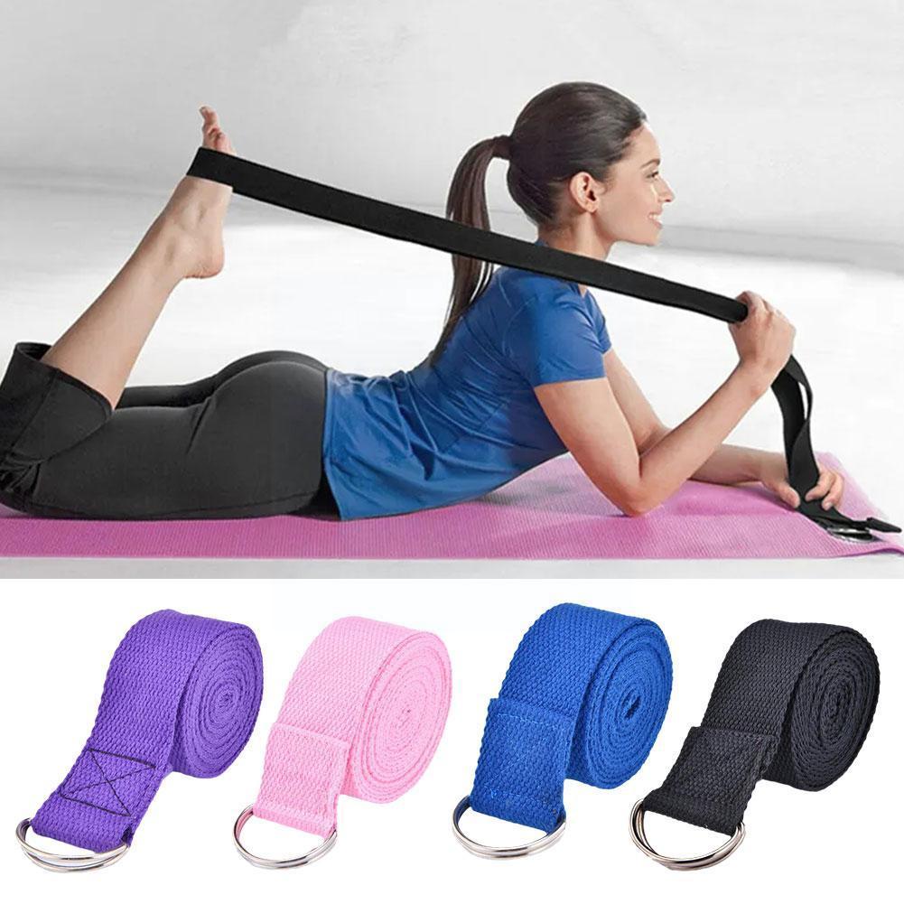 Yoga Strap Cotton Exercise Straps Adjustable D Buckle Gives Flexibility for Yoga Stretching Pilates 1.8Mx3.8CM P8X2