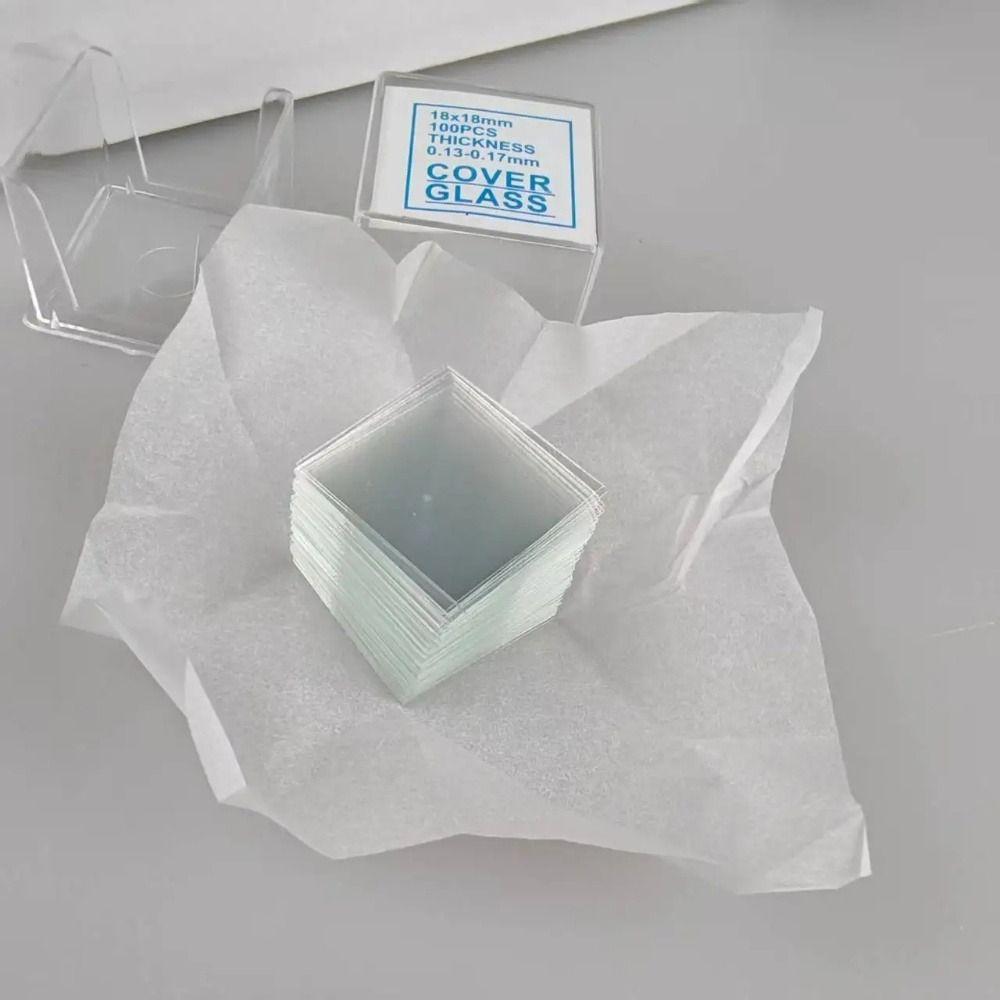 100Pcs Glass Microscope Slides Coverslips for Biological Specimen Preparation