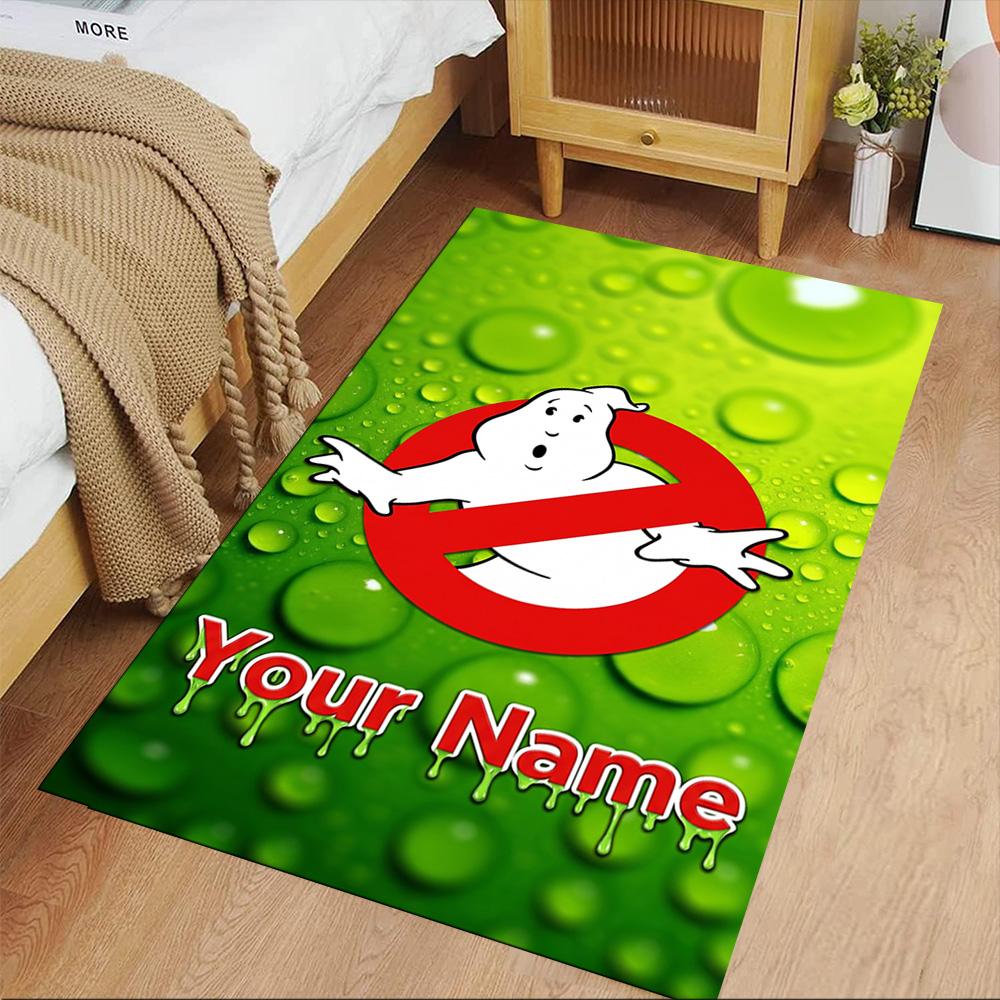 Ghostbusters Personalized Name Floor Mat Suitable for Game Room Playrooms Entryway Living Rooms Antislip Carpet Decorate Offices